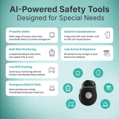 Personal GPS Tracker for Kids, Teen, Autism, Special Needs, Elderly, Dementia - 2-Way Auto-Answer Speakerphone & SOS Button - Nationwide Coverage - School Bus Tracking and Easy-To-Use App